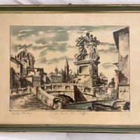 Acquarello d’epoca originale anni 1930