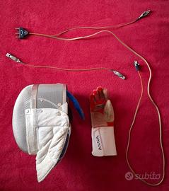Accessori da scherma: maschera, guanto, cavi