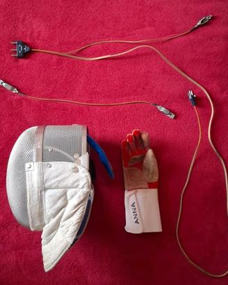 Accessori da scherma: maschera, guanto, cavi