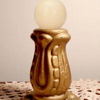 Portacandele ferro battuto finitura oro