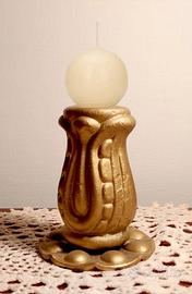 Portacandele ferro battuto finitura oro