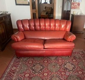 Salotto completo Poltrona Frau in pelle ruggine