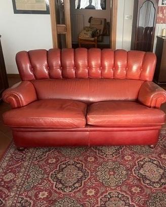 Salotto completo Poltrona Frau in pelle ruggine