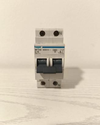 Interruttore magnetotermico Hager MY510 – 2 poli –