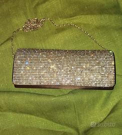 Pochette gioiello, cioccolato, con Tracolla, nuova