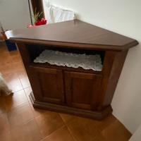 Porta tv ad angolo in legno