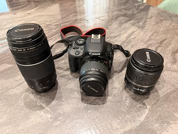 Canon eos 100D + 18-55mm + 75-300mm + 38-76mm