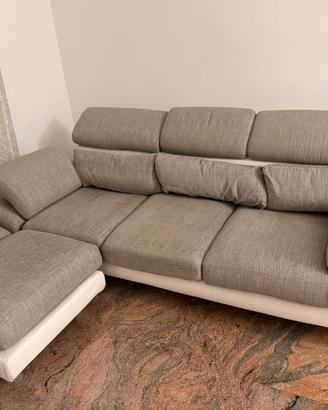 Divano poltrone Sofa pelle con cuscini di piuma