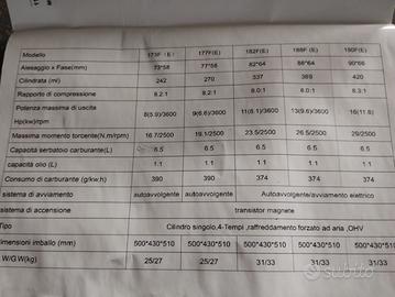 motore a benzina ad albero orizzontale 4 tempi 