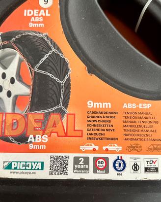 Catene da neve IDEAL ABS 9 mm nuovissime