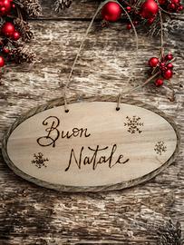 targhette in legno pirografate