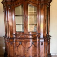 Credenza legno massello con vetrina