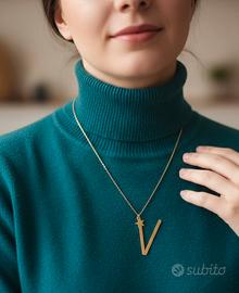 collana ORO lettera V⭐