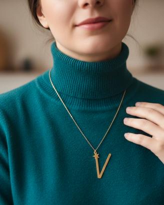 collana ORO lettera V⭐