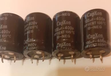 4 Condensatori Capxon 100uF 400V funzionanti usati