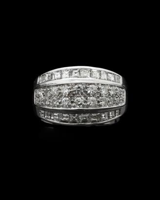 ANELLO THREE-ROW IN ORO 18KT CON BRILLANTI 1.87 CT