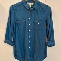 Camicia in jeans cotone e lino