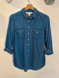 Camicia in jeans cotone e lino