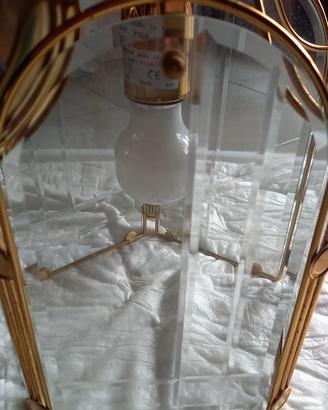 Lampadario ottone con vetro smerigliato