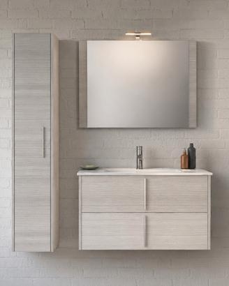 Mobile bagno con lavabo, colonna, specchio e luce 