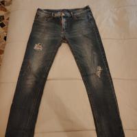 Jeans Dsquared2 uomo blu strappati