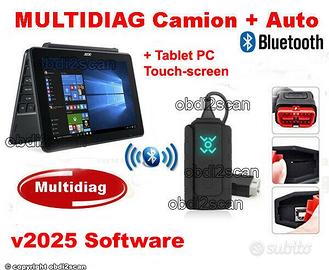 Diagnosi auto Professionale 2025 con tablet TOUCH