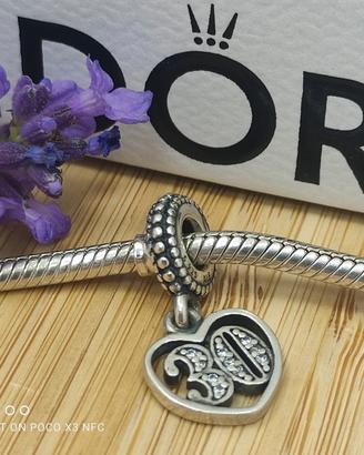 pandora charm pendente 30 anni d’amore s925 ale