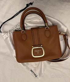 Borsetta  POLLINI donna cognac mano tracolla nuova