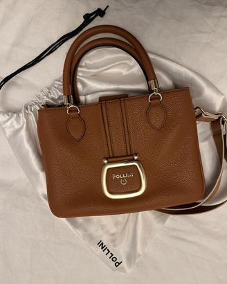 Borsetta  POLLINI donna cognac mano tracolla nuova