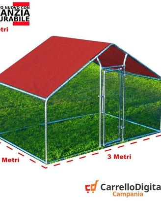 Gabbia per Polli 3x2m x h 2 m – 6 mq - rosso