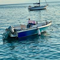 Barca con motore per uscite e attività al aperto