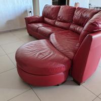 Divano angolare rosso/bordeaux
