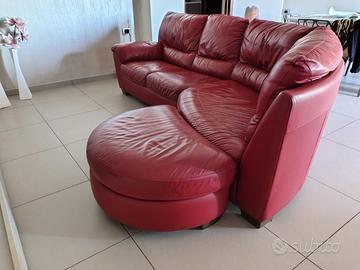 Divano angolare rosso/bordeaux