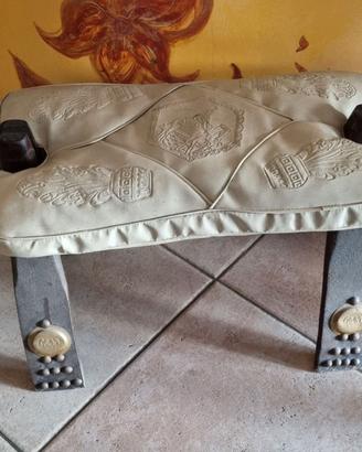 Sgabello Poggiapiedi Etnico Vintage in Legno