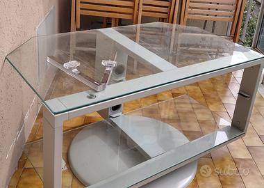 Carrello porta TV in vetro
