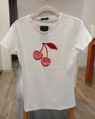 T-shirt bianca da donna, nuova con cartellino
