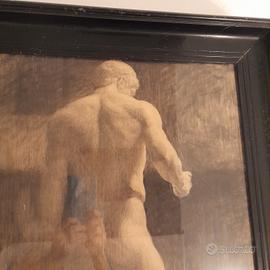 quadro firmato nudo di uomo