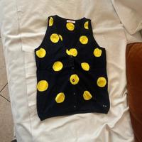 gilet/maglione Sun68 a pois blu e giallo