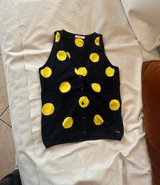 gilet/maglione Sun68 a pois blu e giallo