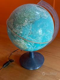 Mappamondo illuminato 1970 diametro 25 cm