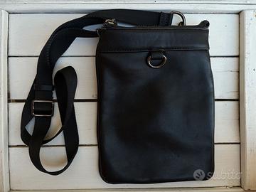 Borsa Tracolla Uomo Zara Pelle Nero Borsello