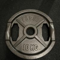2 dischi ghisa 10kg, foro 50mm