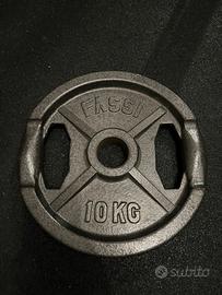 2 dischi ghisa 10kg, foro 50mm