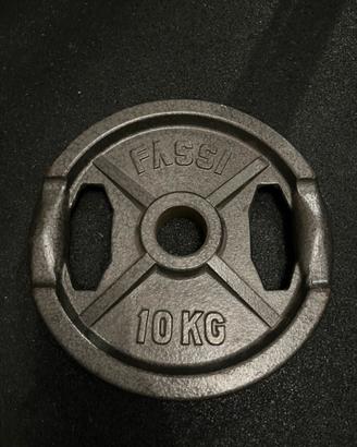 2 dischi ghisa 10kg, foro 50mm