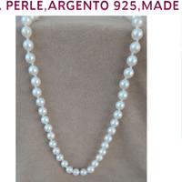 Collana Argento 925 Perle D'acqua dolce girocollo