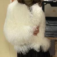 Pelliccia Mongolia, vera Bianca