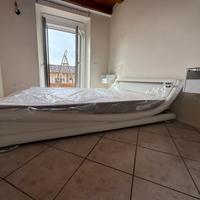 Letto matrimoniale design bianco LED 160x200 nuovo