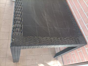 tavolo finto rattan 140x80