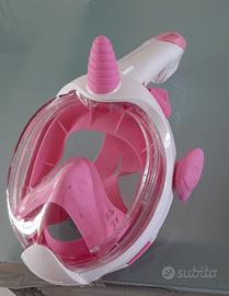 Maschera da snorkeling unicorno