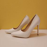 Décolleté finta pelle bianche 